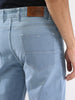 Men's Ice Blue Straight Fit Washed Jeans Stretchable