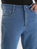 Men's Light Blue Straight Fit Washed Jeans Stretchable