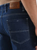 Men's Blue Straight Fit Washed Jeans Stretchable