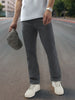 Men's Grey Straight Fit Washed Jeans Stretchable