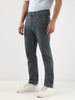 Men's Grey Straight Fit Washed Jeans Stretchable