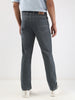 Men's Grey Straight Fit Washed Jeans Stretchable