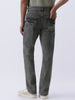 Men's Light Grey Straight Fit Heavy Washed Jeans Stretchable