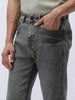 Men's Light Grey Straight Fit Heavy Washed Jeans Stretchable