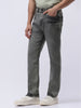 Men's Light Grey Straight Fit Heavy Washed Jeans Stretchable