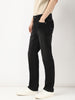 Men's Black Straight Fit Washed Jeans Stretchable