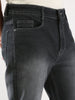 Men's Dark Grey Straight Fit Washed Jeans Stretchable