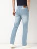 Men's Ice Blue Straight Fit Washed Jeans Stretchable
