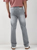 Men's Light Grey Straight Fit Washed Jeans Stretchable