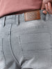 Men's Light Grey Straight Fit Washed Jeans Stretchable