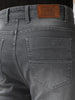 Men's Grey Straight Fit Washed Jeans Stretchable