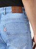 Men's Light Blue Straight Fit Washed Jeans Stretchable