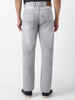 Men's Light Grey Straight Fit Washed Jeans Stretchable