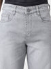 Men's Light Grey Straight Fit Washed Jeans Stretchable