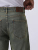 Men's Ice Blue Straight Fit Heavy Washed Jeans Stretchable