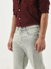 Men's Ice Grey Straight Fit Heavy Washed Jeans Stretchable