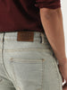 Men's Ice Grey Straight Fit Heavy Washed Jeans Stretchable