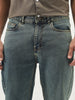 Men's Light Blue Straight Fit Heavy Washed Jeans Stretchable