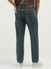Men's Blue Straight Fit Heavy Washed Jeans Stretchable