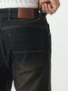 Men's Carbon Blue Straight Fit Heavy Washed Jeans Stretchable
