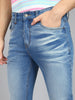 Men's Blue Slim Fit Heavy Washed Jeans Stretchable