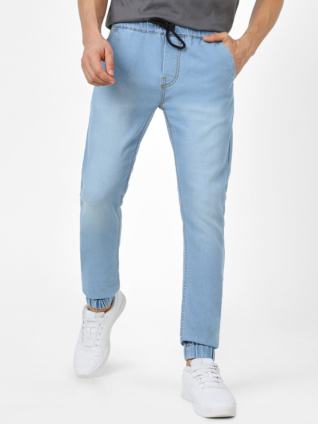 Men's Light Blue Slim Fit Stretch Jogger Jeans