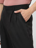 Men's Black Loose Baggy Fit Solid Korean Pants Stretchable