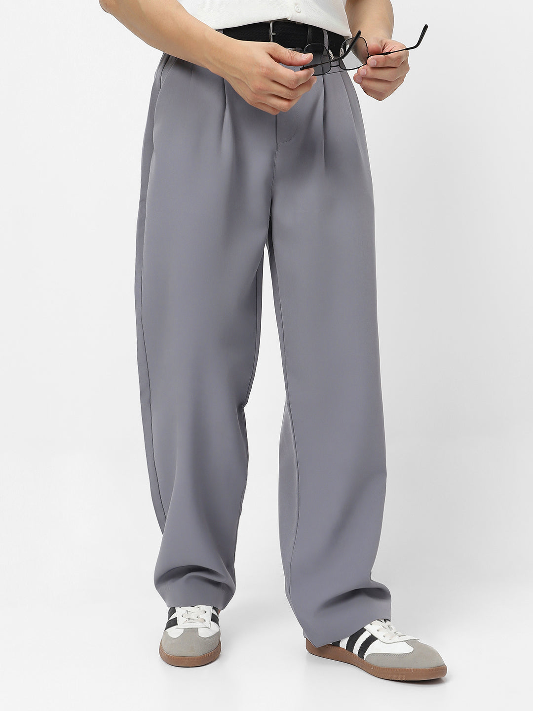 baggy grey dress pants IYTR Dress Pants for Men Button Zipper Suit Straight Legs Pants Fashion Baggy Pants Comfy Sweatpants Hiking Solid Color Casual Trousers (Gray,S)