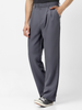 Men's Medium Grey Loose Baggy Fit Solid Korean Pants Stretchable
