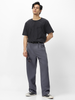 Men's Medium Grey Loose Baggy Fit Solid Korean Pants Stretchable