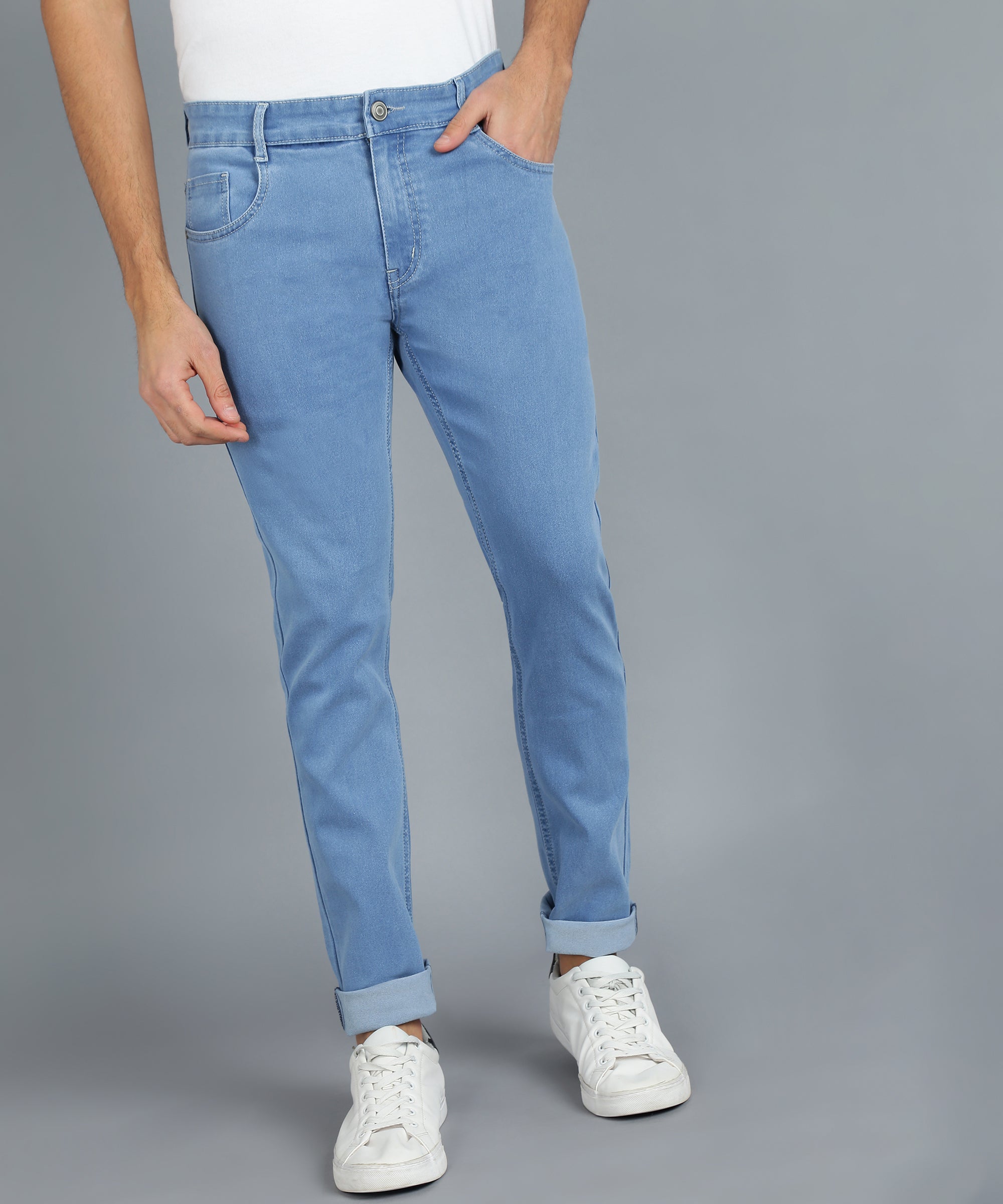 Men's Light Blue Slim Fit Jeans Stretchable