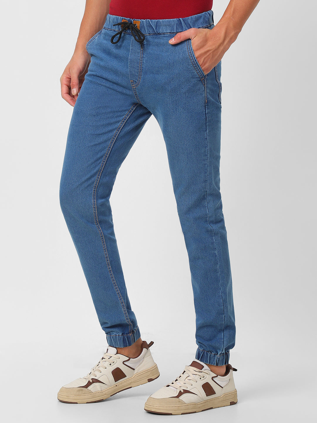 Men's Light Blue Jogger Jeans Slim Fit Stretch