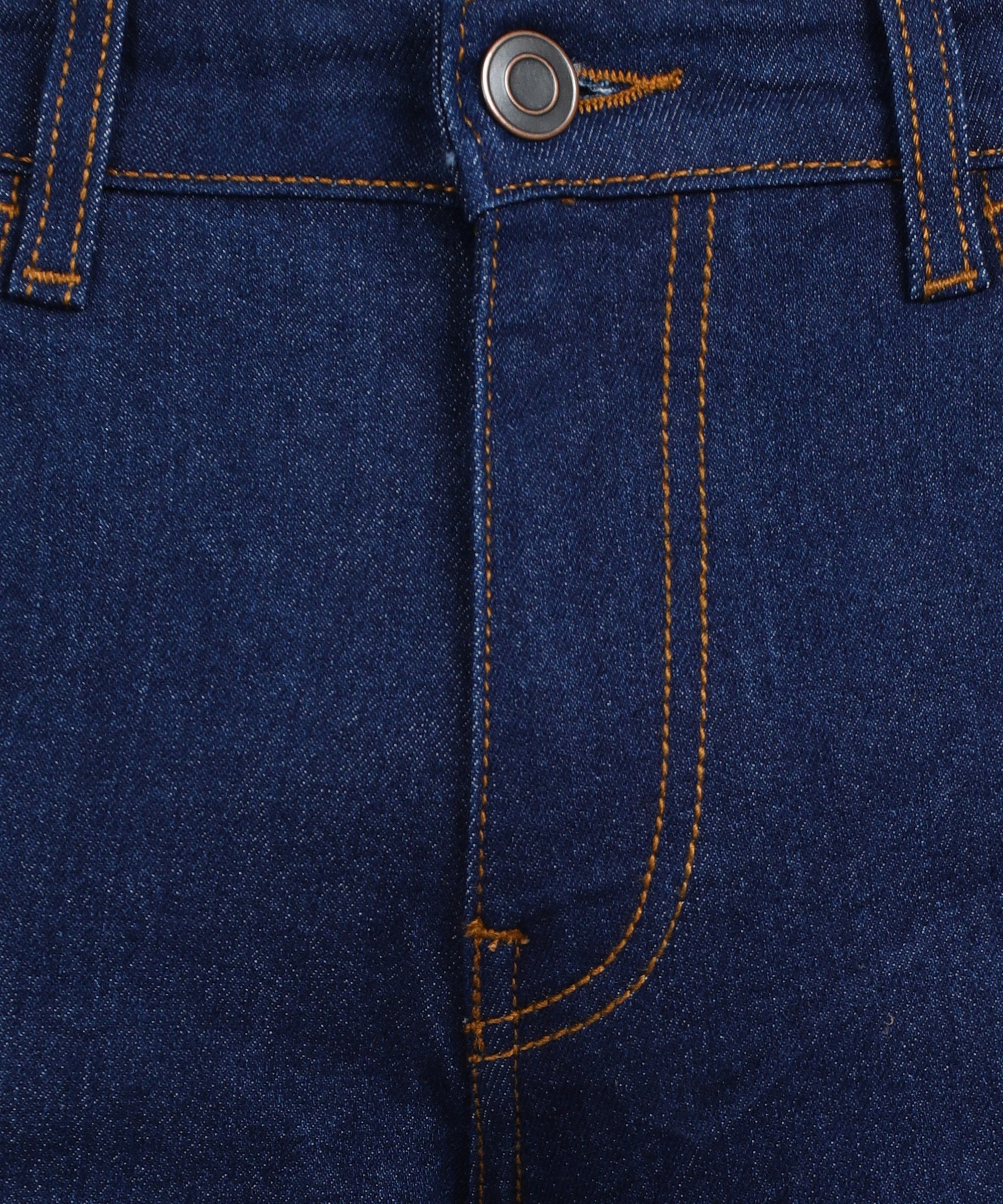 Men's Navy Regular Fit Washed Jeans Stretchable