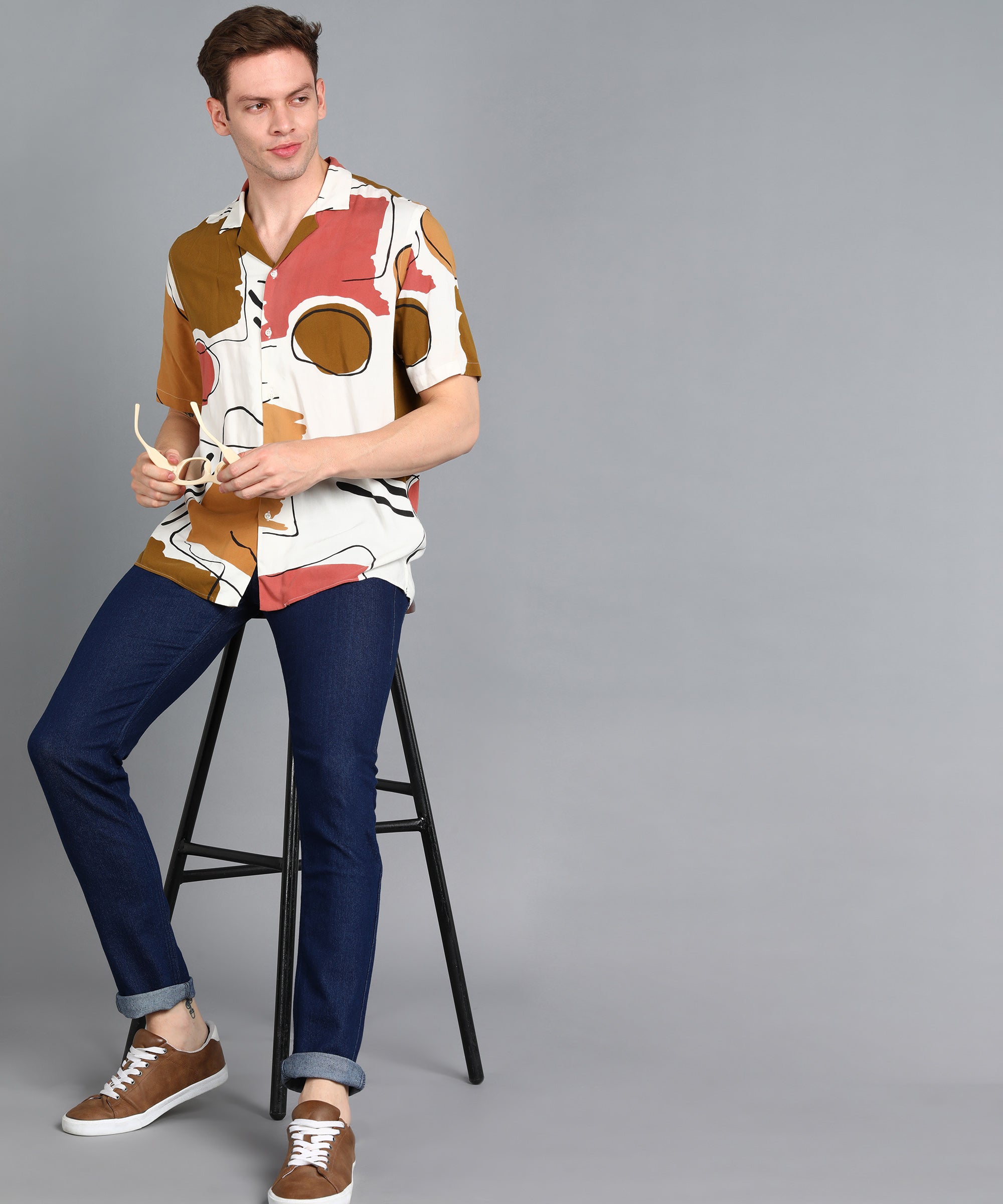 Men's Navy Slim Fit Washed Jeans Stretchable