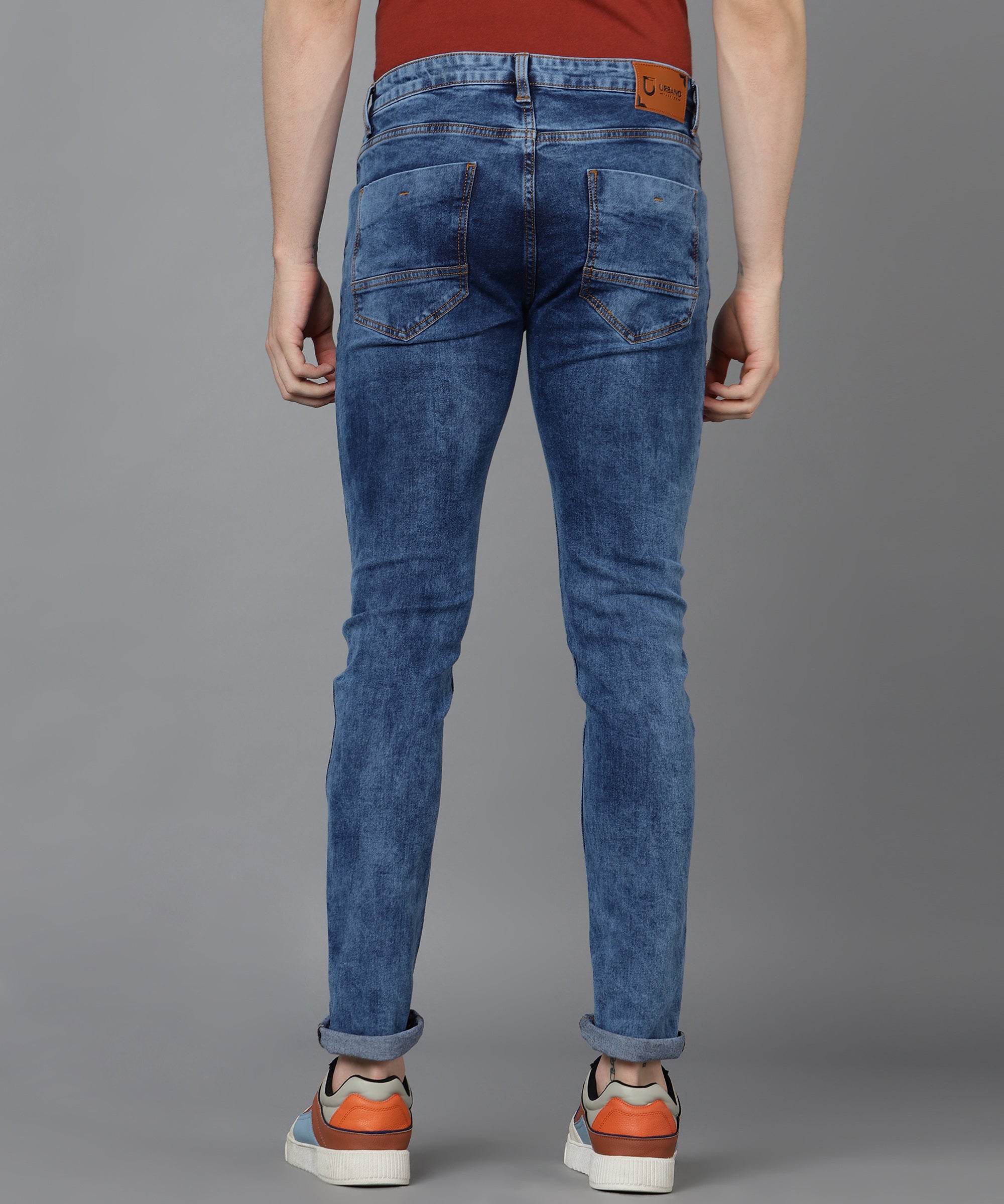 Men's Blue Slim Fit Washed Jeans Stretchable