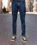 Men's Blue Skinny Fit Washed Jeans Stretchable