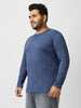 Plus Men's Mood Indigo Printed Full Sleeve Regular Fit Cotton T-Shirt