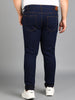 Plus Men's Dark Blue Regular Fit Washed Jeans Stretchable