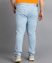 Plus Men's Ice Blue Regular Fit Washed Jeans Stretchable