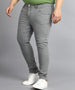 Plus Men's Light Grey Regular Fit Washed Jeans Stretchable