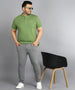 Plus Men's Light Grey Regular Fit Washed Jeans Stretchable