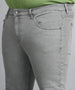 Plus Men's Light Grey Regular Fit Washed Jeans Stretchable