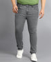 Plus Men's Grey Regular Fit Washed Jeans Stretchable