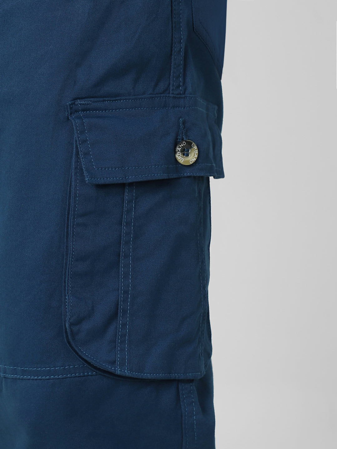 Plus Men's Royal Blue Regular Fit Solid Cargo Chino Pant with 6 Pockets