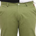 Plus Men's Green Cotton Light Weight Non-Stretch Regular Fit Casual Trousers