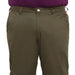 Plus Men's Dark Green Cotton Light Weight Non-Stretch Regular Fit Casual Trousers
