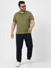 Plus Men's Dark Blue Regular Fit Denim Jeans Stretchable