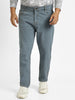 Plus Men's Light Grey Regular Fit Washed Jeans Stretchable