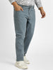 Plus Men's Light Grey Regular Fit Washed Jeans Stretchable