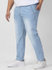 Plus Men's Ice Blue Regular Fit Washed Jeans Stretchable
